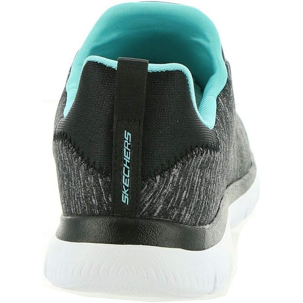 Women's Black/Light Blue 100% Synthetic Summits Quick Getaway Sneakers - Picture 9 of 9
